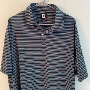 NWOT  FootJoy polo  black/ blue/ white shirt